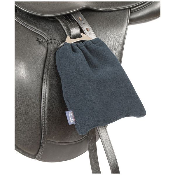STIRRUP IRON COVERSShires Fleece Stirrup Covers BLACK Protect for saddle 