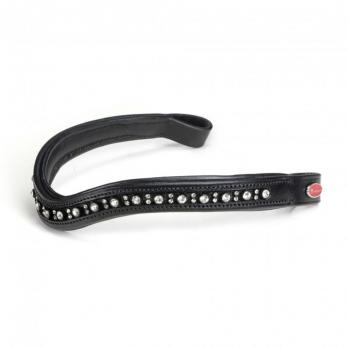 New Designer Bling Clear Crystal with Patent coloured Leather Browband Black 