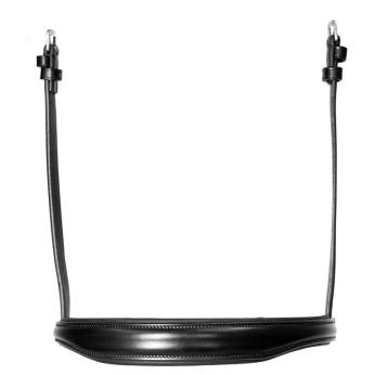 FSS Rolled Jet Patent Curve Comfort Padded Cut Away Crank Cavesson Double Bridle - Black Leather Dressage Bridle